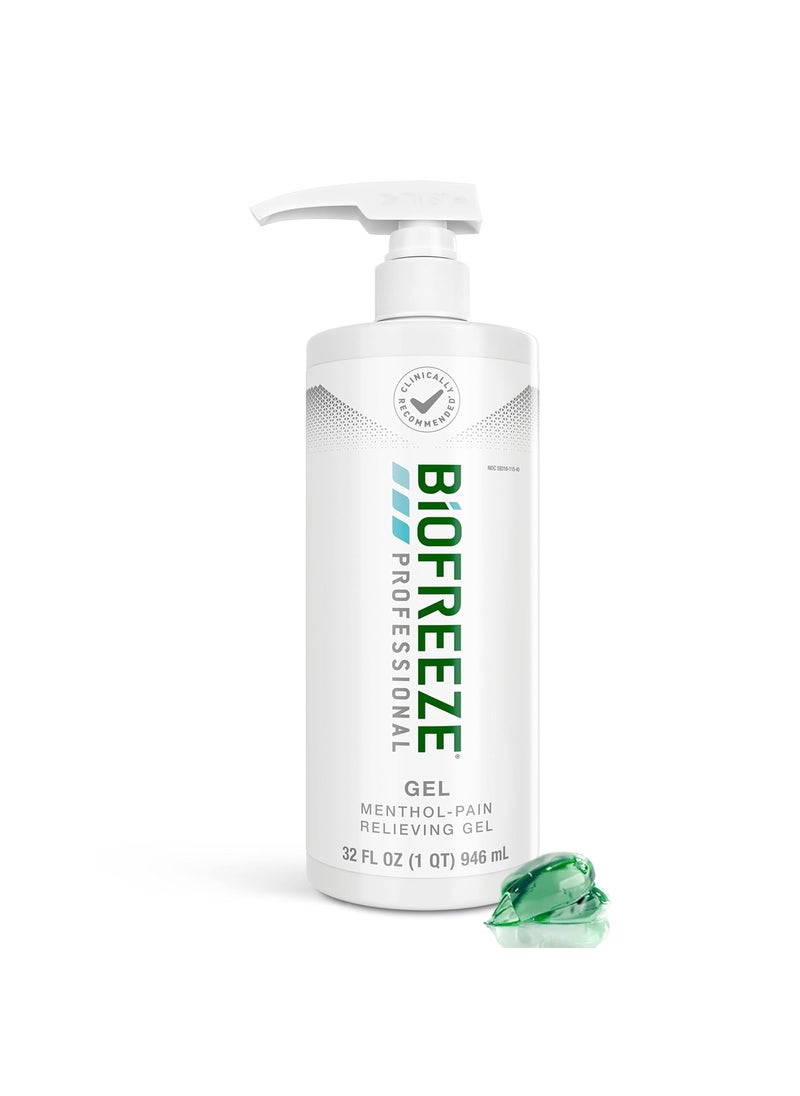 Biofreeze Biofreeze Professional Gel Pain Relief, Knee & Lower Back Pain Relief, Arthritis Pain Reliever, Sore Muscle Relief, Neck Pain Relief, Cooling Joint Pain Relief, Menthol Gel 32 Fl Oz 
