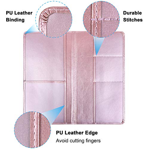 Wisdompro Car Registration and Insurance Holder - Premium PU Leather Vehicle Glove Box Organizer Wallet for Document, License, Card and Other Essentials (Rose Gold) - Image 3