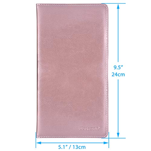 Wisdompro Car Registration and Insurance Holder - Premium PU Leather Vehicle Glove Box Organizer Wallet for Document, License, Card and Other Essentials (Rose Gold) - Image 5