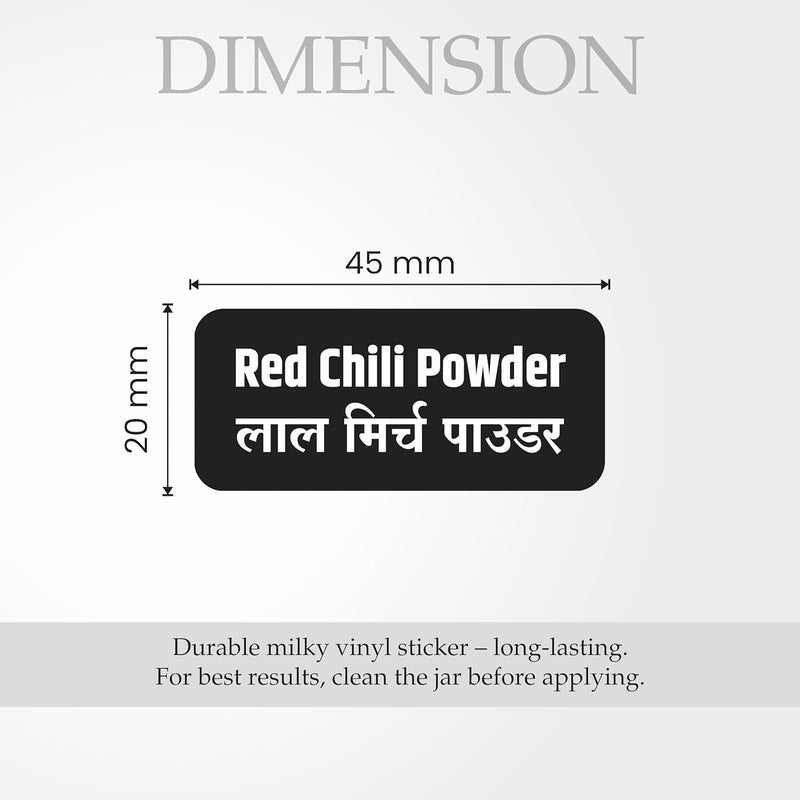 Graficative 168 Black Label Stickers for Kitchen Jars & Bottles | Waterproof Pre-Printed Vinyl Stickers for Kitchen | Self-Adhesive Spice Organizer Labels, 168 Labels - Image 2