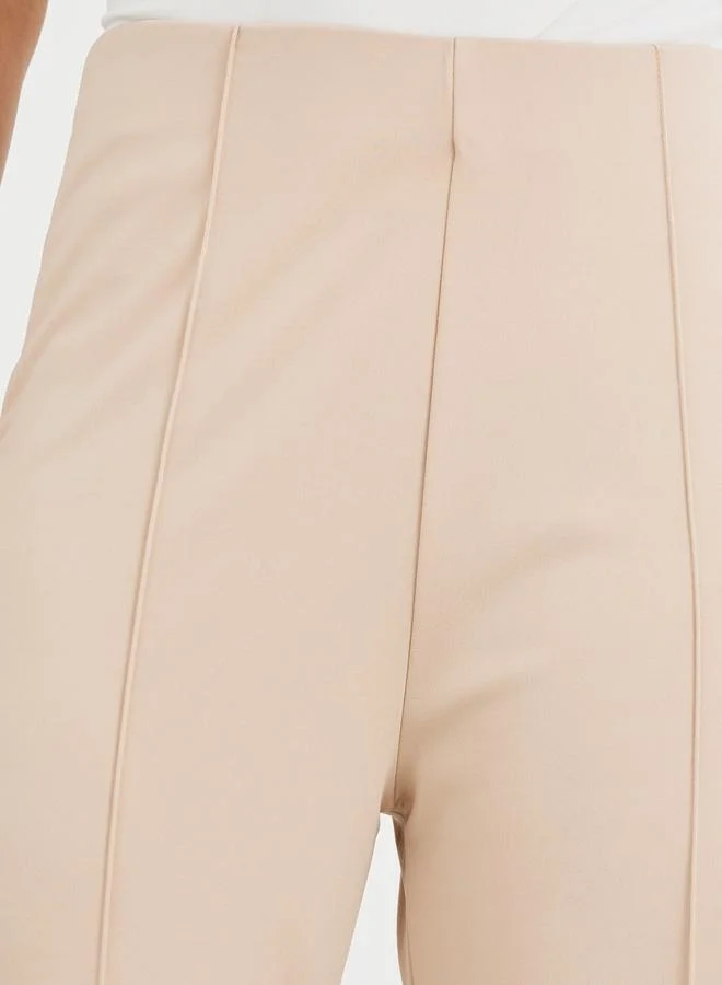 Styli Styli High Rise Wide Leg Pants with Pintuck Detail