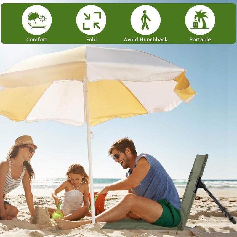 NIL JO Camping Folding Chair Beach Lounger Chair Lightweight Comfortable Lounge Chair Single Lazy Chair with Backrest for Outdoor Camping Fishing - Image 4