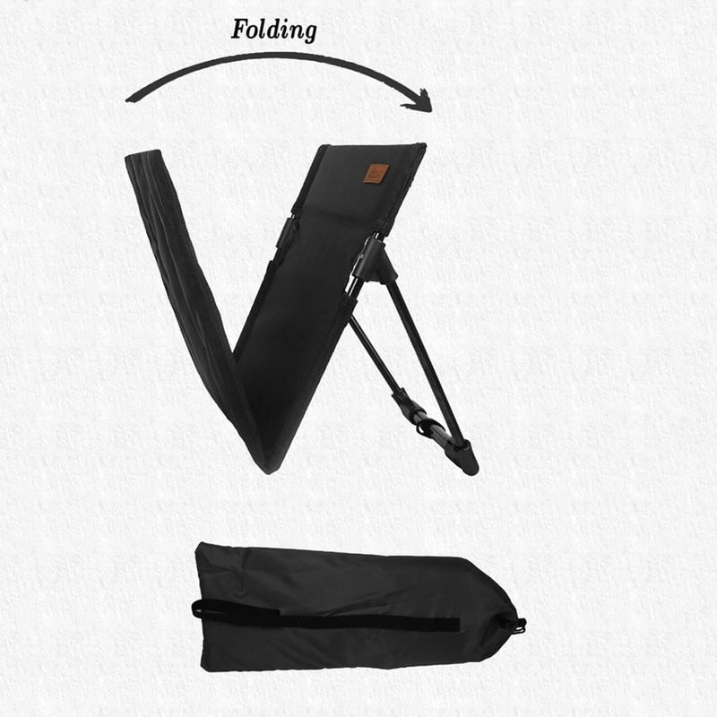 NIL JO Camping Folding Chair Beach Lounger Chair Lightweight Comfortable Lounge Chair Single Lazy Chair with Backrest for Outdoor Camping Fishing - Image 5