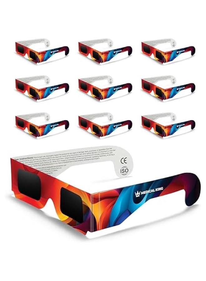 Arabest Solar Eclipse Glasses AAS Approved 2024 (10 Pack) CE and ISO Certified Safe Shades for Direct Sun Viewing  - Image 1