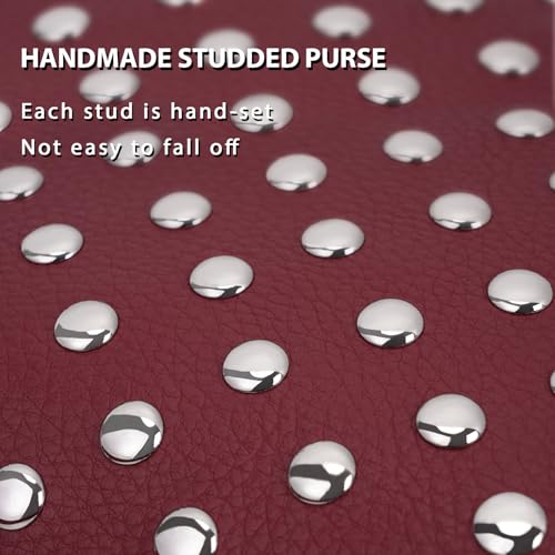 YFGBCX Studded Purses Black Shoulder Bag Y2K Purse for Women Handbag Soft Leather Fall Purse - Image 3