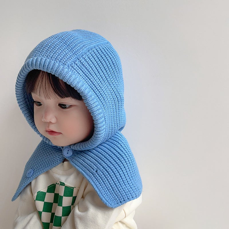 Qiunan Korean Children'S Hat And Scarf Set, Winter Style, Ins Baby Ear Protection Hat, Baby Knit Hat - Image 3