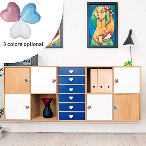 Perphin Ceramic Drawer Knobs Heart Shape Cabinet Dresser Pulls Handles with 3 Sized Screws, Kitchen Furniture Knobs for Closet Cupboard Wardrobe (6 Pack, White) - Image 2
