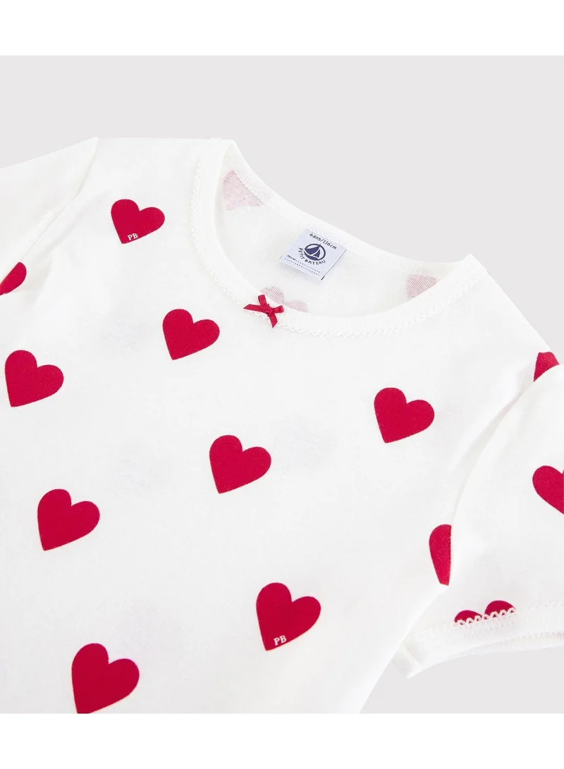 بيتي باتو Girls' Heart Patterned Cotton Short Pyjamas