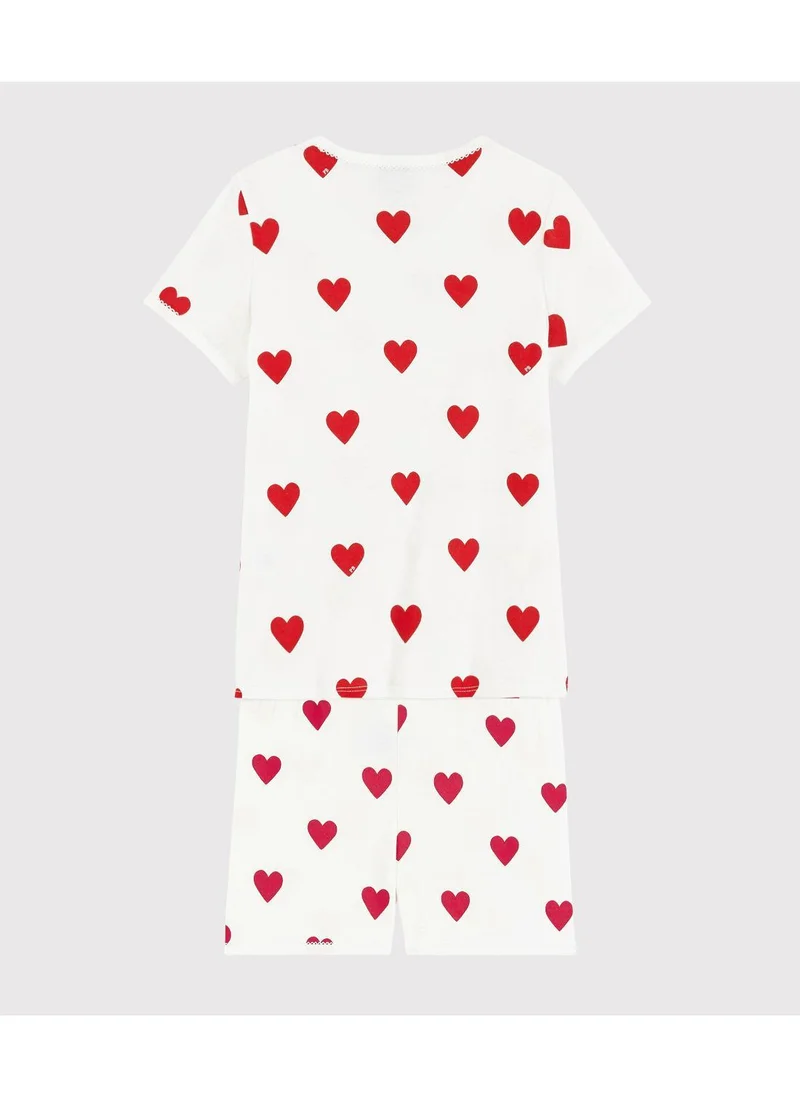 بيتي باتو Girls' Heart Patterned Cotton Short Pyjamas