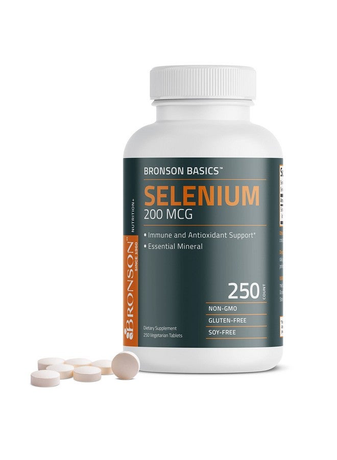Selenium 200 Mcg Immune & Antioxidant Support Essential Mineral 250 Vegetarian Tablets