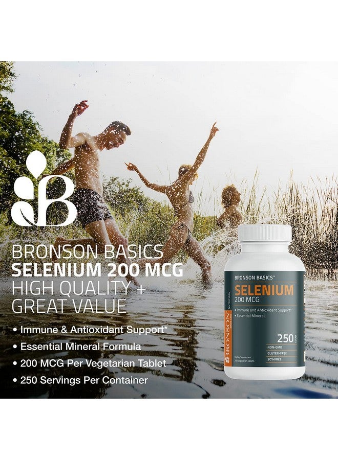 Selenium 200 Mcg Immune & Antioxidant Support Essential Mineral 250 Vegetarian Tablets