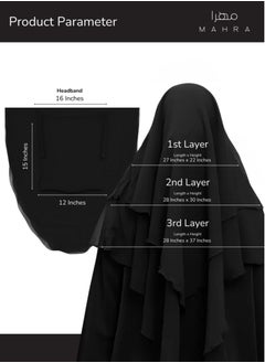Generic 3-Layer Lightweight Niqab | Airy, Soft Fabric | Full Face Coverage | Adjustable Fit | Elegant Modesty Design | Perfect for Daily Wear, Prayer, Travel, Special Occasions, and All-Year Use  - Image 2
