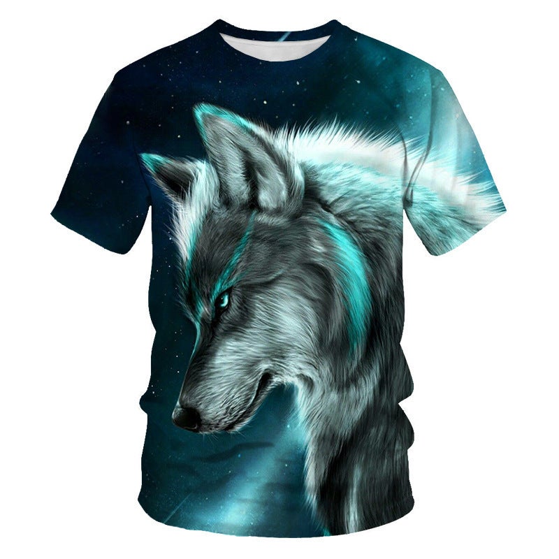 2024 Summer Explosions Trend Fox Wolf Men'S T-Shirt 3D Digital Printing Short Sleeve - Image 1