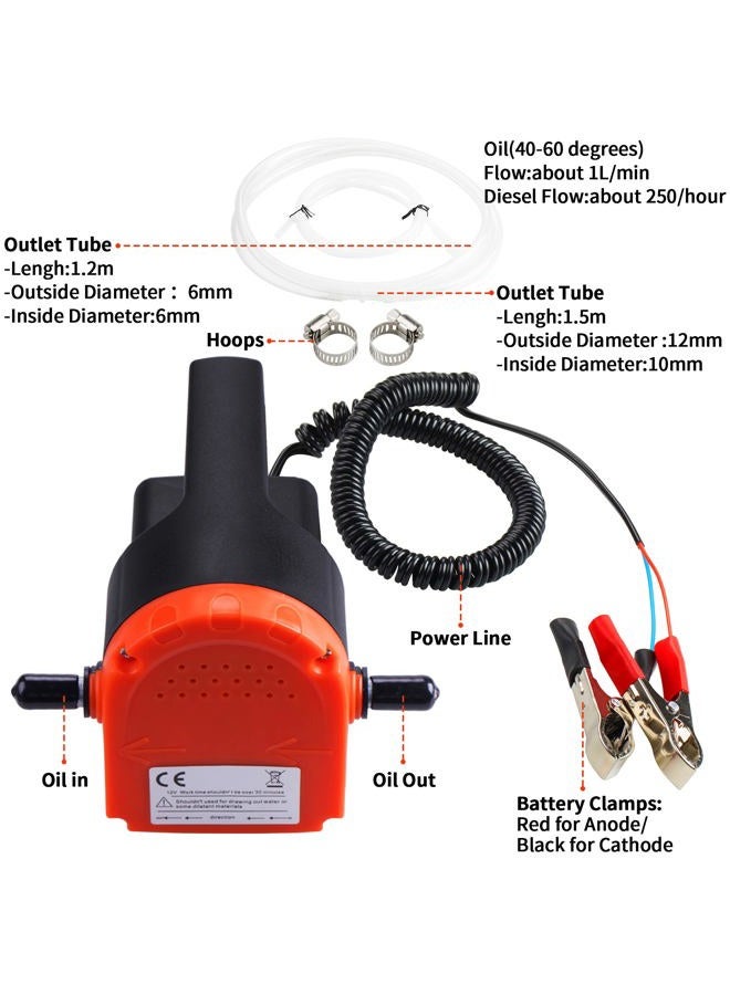 PLUMIA 12V 100W Oil Change Pump Extractor, Upgraded Oil/Diesel Fluid Extractor Scavenge Suction Transfer Pump, Marine Electric For Boat, Car, Motorcycle, ATV, RV, Truck, Motorbike - Image 2