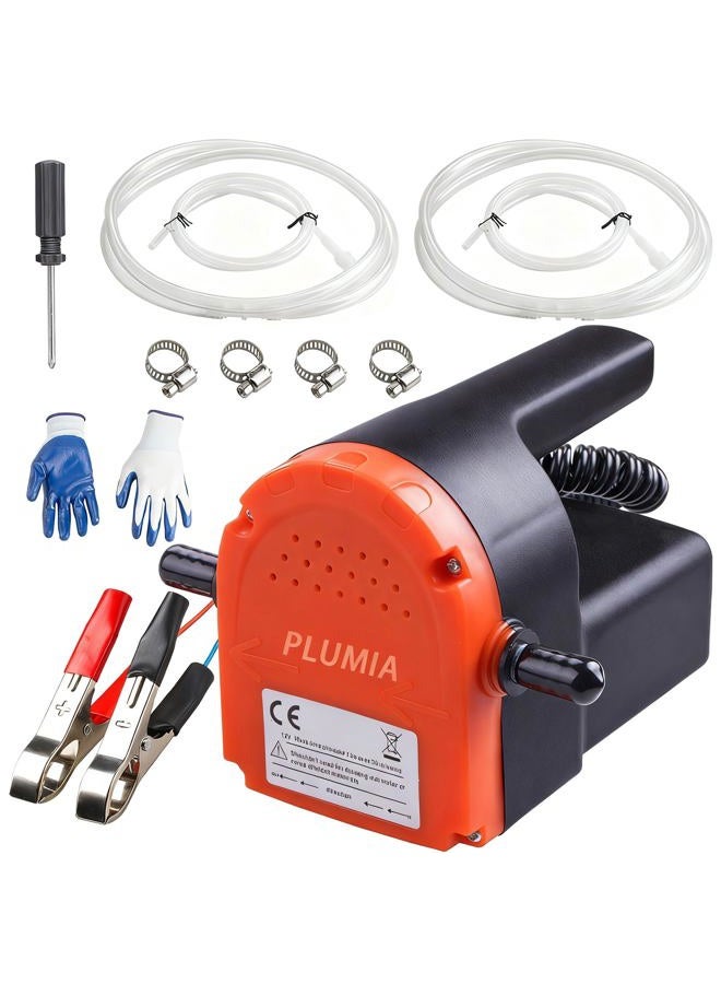 PLUMIA 12V 100W Oil Change Pump Extractor, Upgraded Oil/Diesel Fluid Extractor Scavenge Suction Transfer Pump, Marine Electric For Boat, Car, Motorcycle, ATV, RV, Truck, Motorbike - Image 1