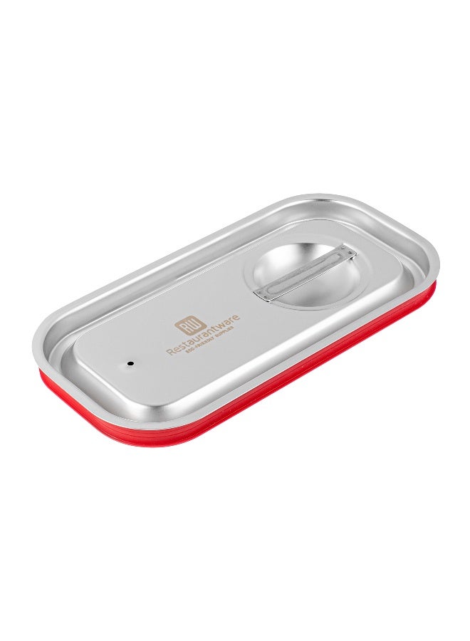Restaurantware LID ONLY: Met Lux One Third Steam Table Pan Lid, 1 Travel Hotel Pan Lid - Built-In Leakproof Silicone Seal, Stainless Steel Steam Table Pan Lid, Pan Sold Seperately - Image 2