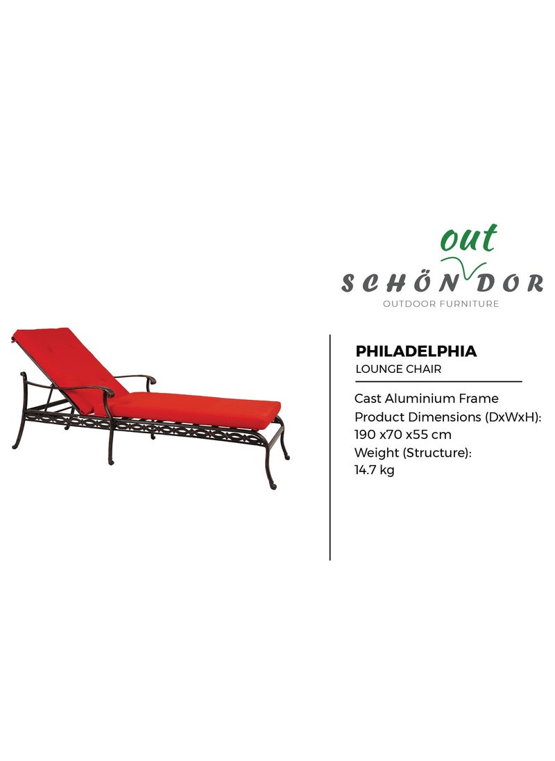 Schondor Furniture Philadelphia Sun Lounger | Outdoor Furniture | Landscaping | Good for Any Outdoor Settings | Made in Aluminum Cast | Weather Resistance | For Garden | Backyard | Patio | Landscaping Pools  - Image 4