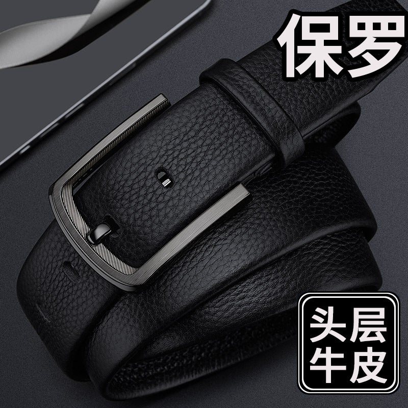 King'S Paul Belt Men'S High-End Genuine Leather Pin Buckle Business All-Match Cowhide Belt Waist Trendy - Image 2