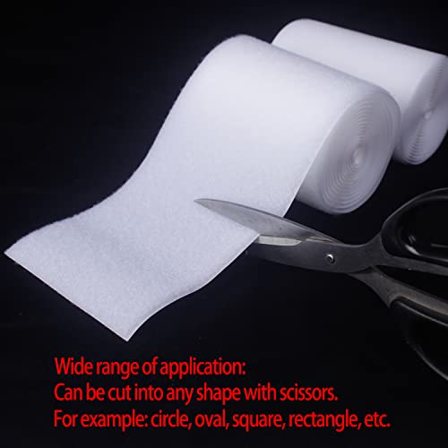 HUAYY 1 Inches Width 9 Yards Length,Sew on Hook and Loop Style,Non-Adhesive Nylon Strips Fabric,White (1 in x 9 yd) - Image 4