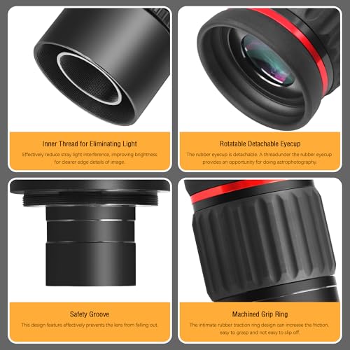 Astromania Telescope Eyepiece 13mm, 1.25&2 inch Super Wide Angle Eyepiece for Telescope, 70 Degree SWA Eyepiece Multi-Coated ED Element Telescope Accessory with T2 Camera Thread for Astrophotography - Image 5