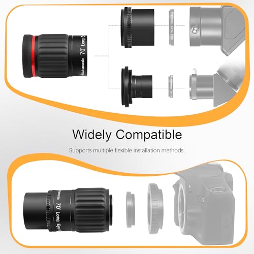 Astromania Telescope Eyepiece 13mm, 1.25&2 inch Super Wide Angle Eyepiece for Telescope, 70 Degree SWA Eyepiece Multi-Coated ED Element Telescope Accessory with T2 Camera Thread for Astrophotography - Image 4
