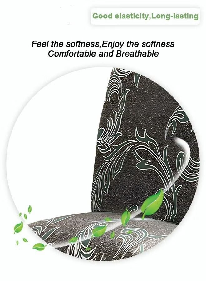 MIXDE 4 قطع غطاء كرسي مرن مناسب للتفكيك والتنظيف غطاء مقعد من نسيج البوليستر قابل للضبط للعائلات والفنادق والمطاعم وحفلات الزفاف وواقي كرسي على شكل تموج الماء البني - Image 2