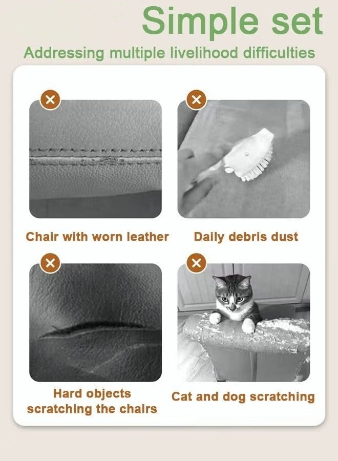 MIXDE 4 قطع غطاء كرسي مرن مناسب للتفكيك والتنظيف غطاء مقعد من نسيج البوليستر قابل للضبط للعائلات والفنادق والمطاعم وحفلات الزفاف وواقي كرسي على شكل تموج الماء البني - Image 5