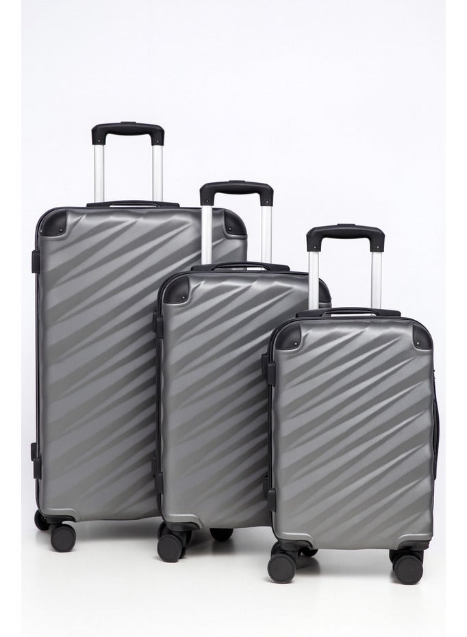 Space Luggage Set, ABS Material including Carry On Cabin Sizes, 20/24/28 Inches, Iron Grey