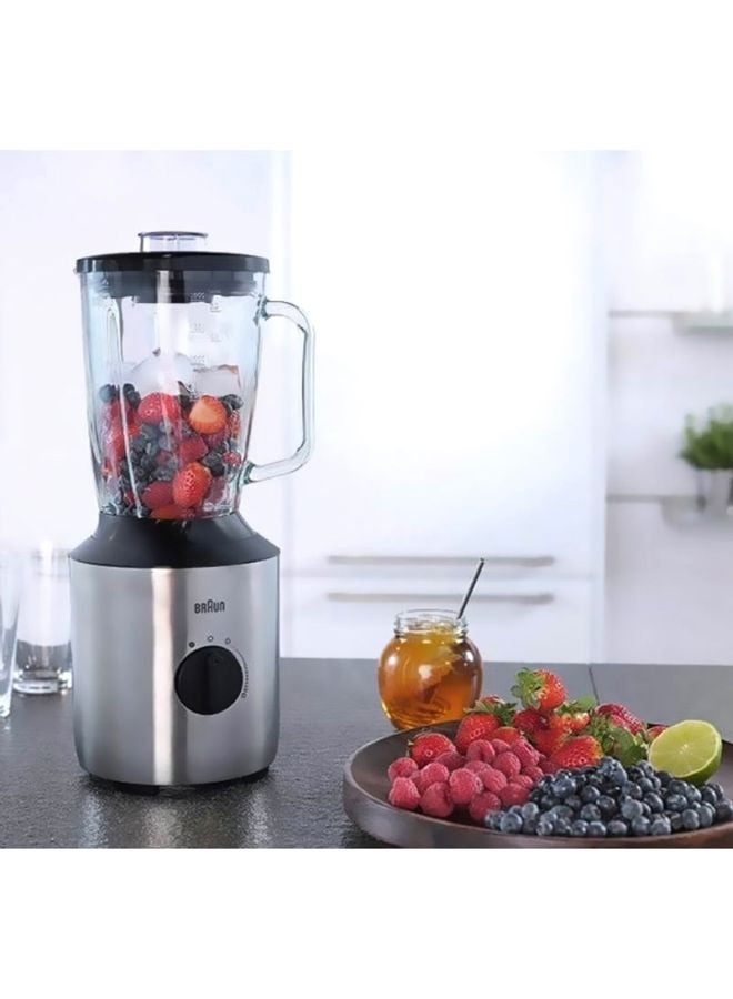 BRAUN Power Blender, Glass Jug, Variable Speeds, Pulse Function, 0.600L Smoothie2Go Bottles, Dishwasher Safe 1.5 L 800 W JB3272SI Silver/Clear/Black - Image 5