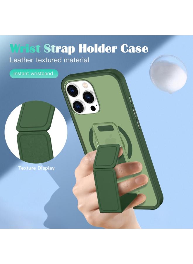 erorex Case For iPhone 13 Pro Max / 12 Pro Max Matte Skin Feel Wristband Holder MagSafe Phone Case - Image 4