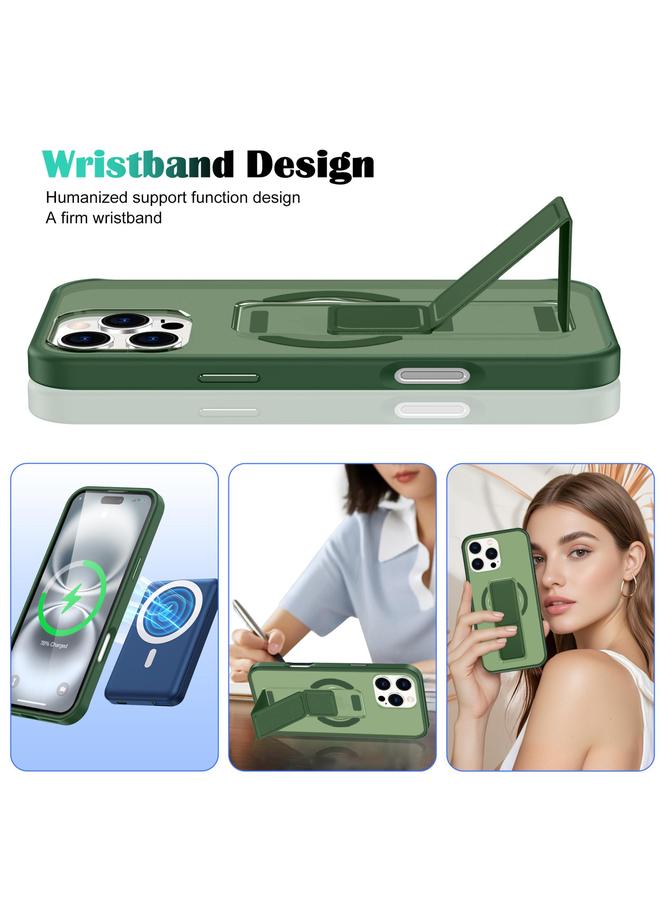 erorex Case For iPhone 13 Pro Max / 12 Pro Max Matte Skin Feel Wristband Holder MagSafe Phone Case - Image 3