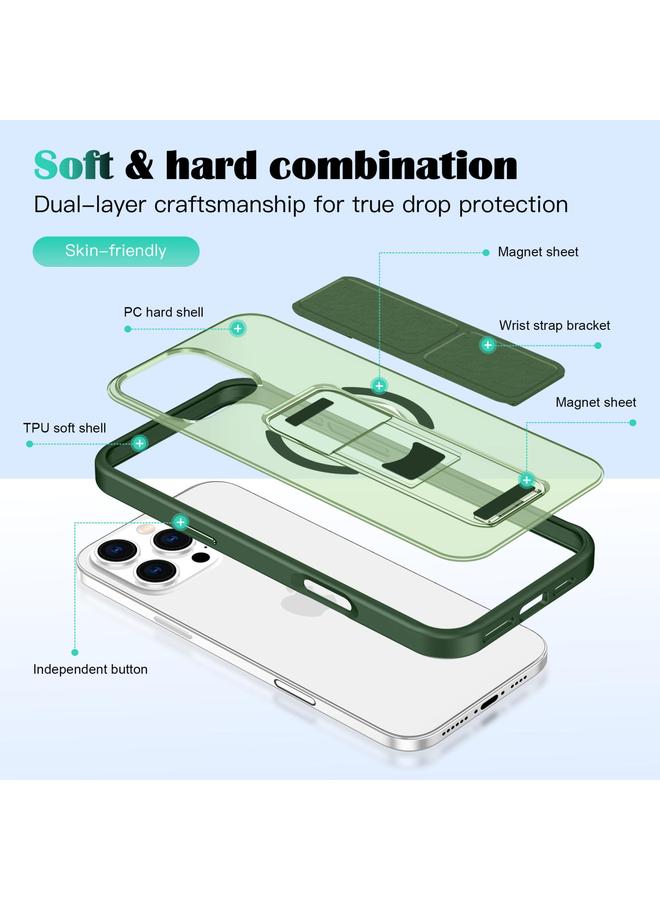 erorex Case For iPhone 13 Pro Max / 12 Pro Max Matte Skin Feel Wristband Holder MagSafe Phone Case - Image 5