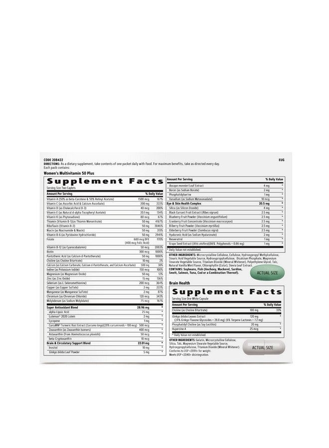 GNC Ultra Mega Women 50 Plus Vitapak Program ; Full Nutrient System Designed For Women Over 50 ; Supports Bone Eye And Brain Health ; 30 Packs - Image 4