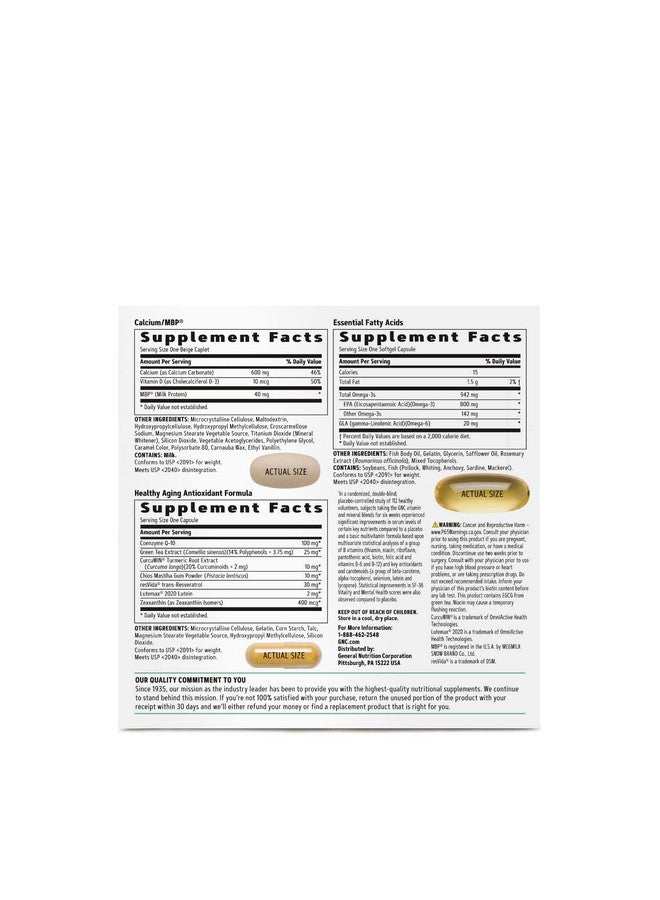 GNC Ultra Mega Women 50 Plus Vitapak Program ; Full Nutrient System Designed For Women Over 50 ; Supports Bone Eye And Brain Health ; 30 Packs - Image 3