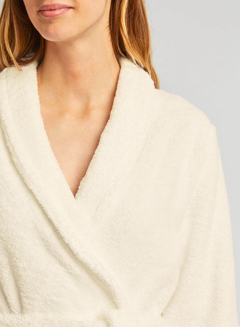1Chase Shawl Collar Bathrobe for Adults – Vanilla Off-White (L/XL) | Luxury Cotton Hotel & Spa Robe, Ultra Soft & Absorbent - Image 3