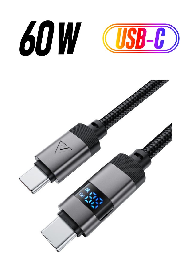 ACEFAST C15-03 60W USB-C to USB-C charging data cable with display. - Image 1