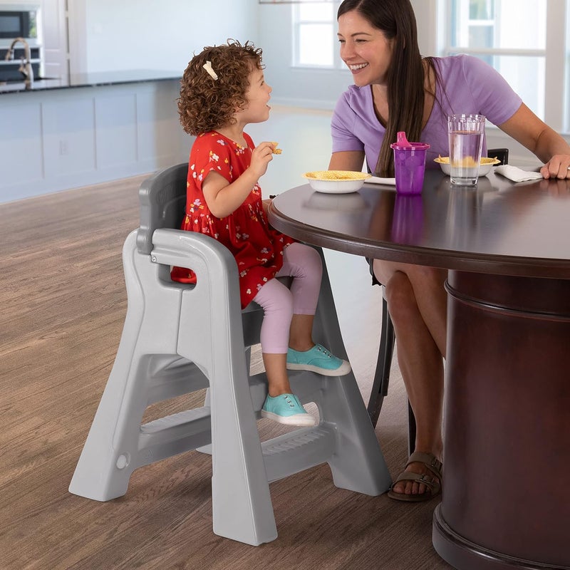 Simplay3 Big Kids Booster Seat Lightweight Toddler Booster Chair for Dining Table and Kitchen Toddler Kitchen Helper Made in USA Gray - Image 2