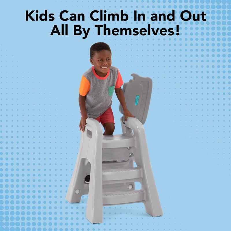 Simplay3 Big Kids Booster Seat Lightweight Toddler Booster Chair for Dining Table and Kitchen Toddler Kitchen Helper Made in USA Gray - Image 4