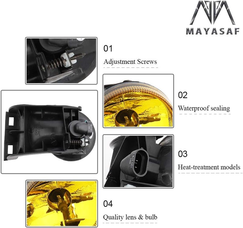 MAYASAF Amber Lens Fog Light Assembly for Dodge RAM 1500, 2500, 3500 (1994-2002) - Image 4