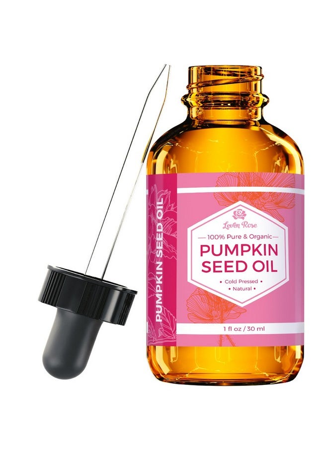 Leven Rose Leven Rose Organic Pumpkin Seed Oil for Hair Growth 1 oz, 100% Pure, Cold Pressed Pumpkin Oil for Damaged Hair, Dry Skin and Nails  - Image 1