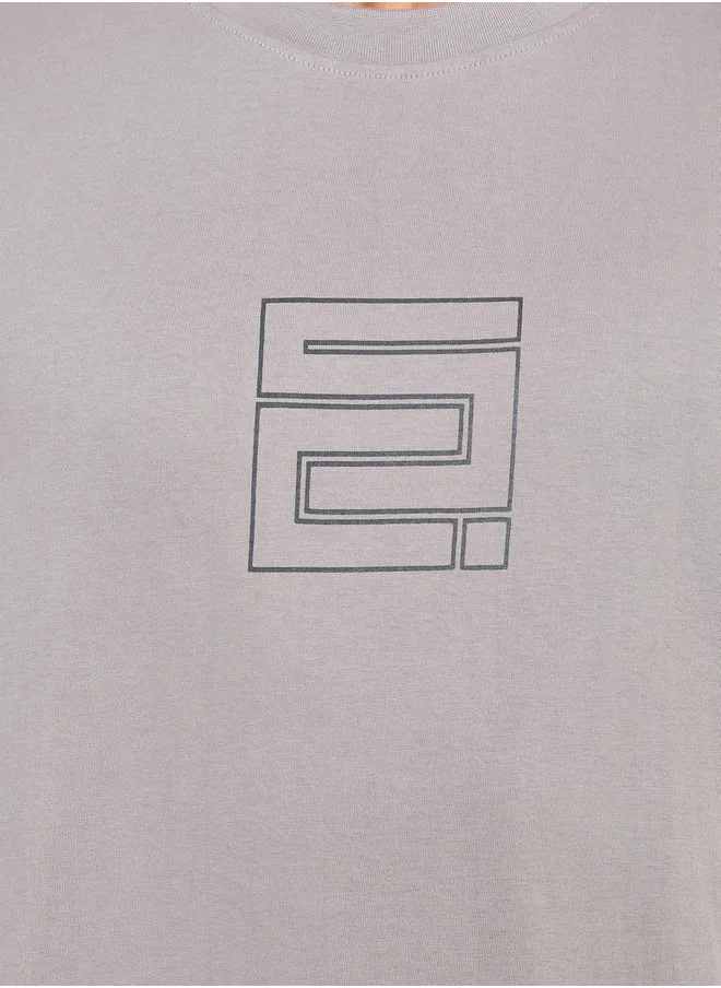 ستايلي Chest Graphic Compact Jersey Boxy T-Shirt
