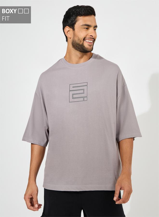 Styli Chest Graphic Compact Jersey Boxy T-Shirt - Image 1