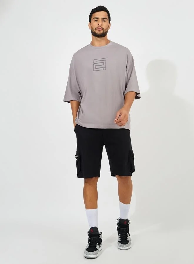 Styli Styli Chest Graphic Compact Jersey Boxy T-Shirt