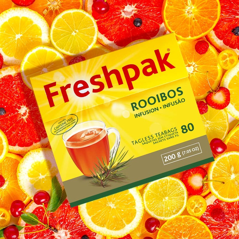 Freshpak® Rooibos Tea | 80 Tagless Teabags | Natural Premium Rooibos | Naturally Caffeine Free | Keto Friendly | Rooibos From South Africa | Non GMO - Image 4