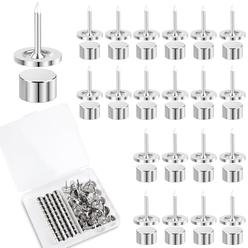 wusuowea 30 Sets Magnetic Push Pins Strong Thumb Tacks for Cork Board Map Picture Poster Decorative Magnets - Image 1