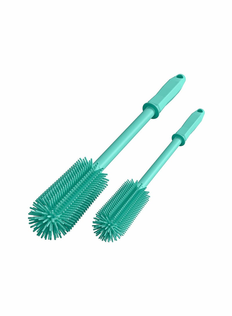 2 Pack Long Silicone Bottle Cleaning Brushes for Hydro Flask and Narrow Neck Containers, Ideal for Glassware and Vases  - Image 1