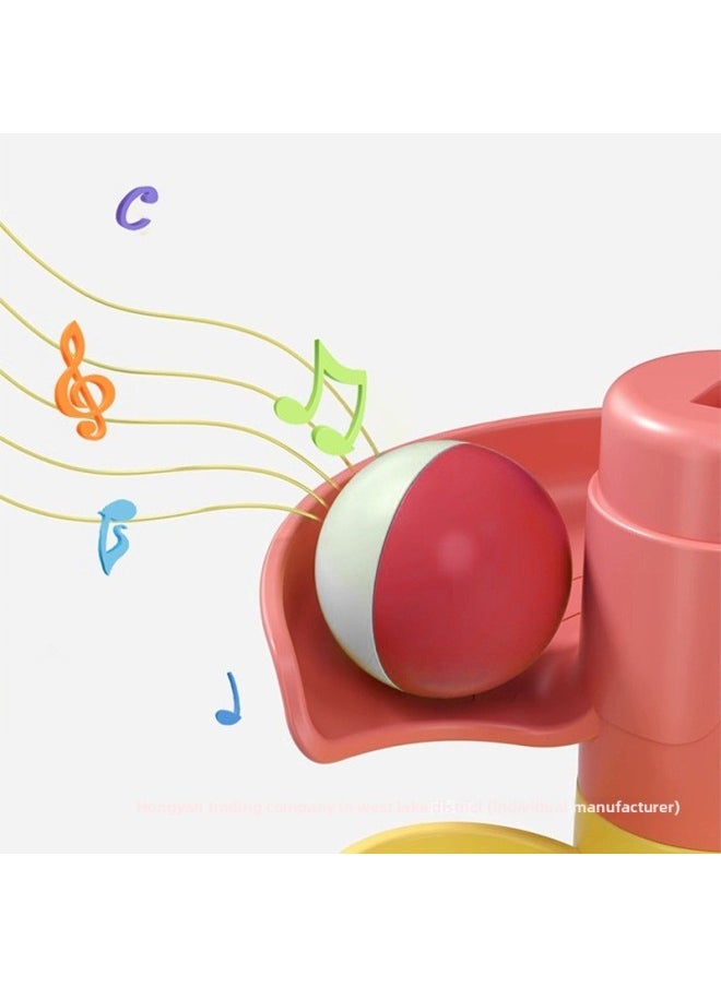 Baby's Shooting To Music Track Rolling Ball 0-1 Year Old Children's Toys For Babies Over 6 Months Early Education-Color:5-layer Macaron Track Spinner (4 Balls) + Smart Egg Optional  - Image 5