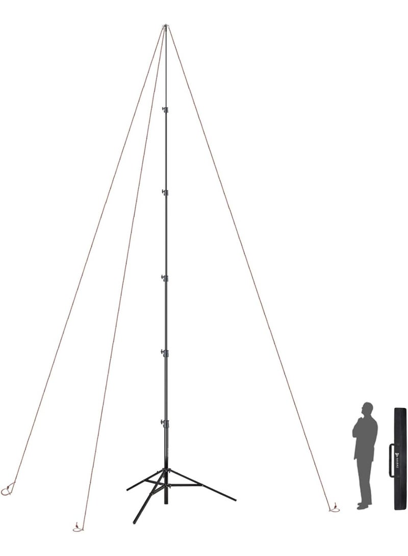 RAUBAY TT730 24ft Tall Tripod Light Stand – Full Metal Sky-High Reach, 22lbs Load Capacity, Windproof Rope & Safety Line, For Sports, Real Estate & Overhead Photography - Image 1