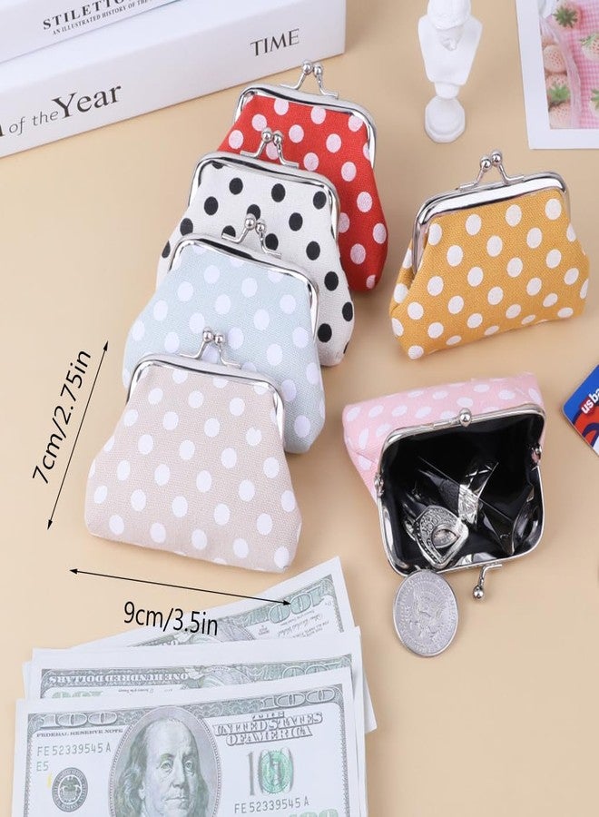 Oyachic 6 Packs Small Coin Purse,Polka Dot Change Pouch with Clasp,Portable Wallet,Kiss-lock Money Bag,Cute Clutch Handbags for Women - Image 4