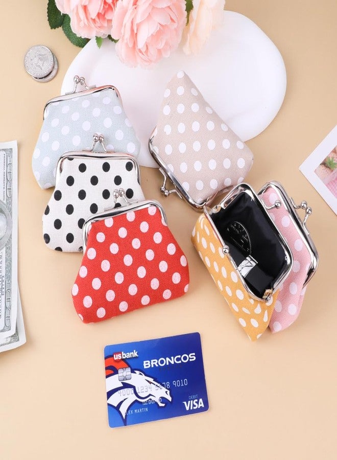 Oyachic 6 Packs Small Coin Purse,Polka Dot Change Pouch with Clasp,Portable Wallet,Kiss-lock Money Bag,Cute Clutch Handbags for Women - Image 3
